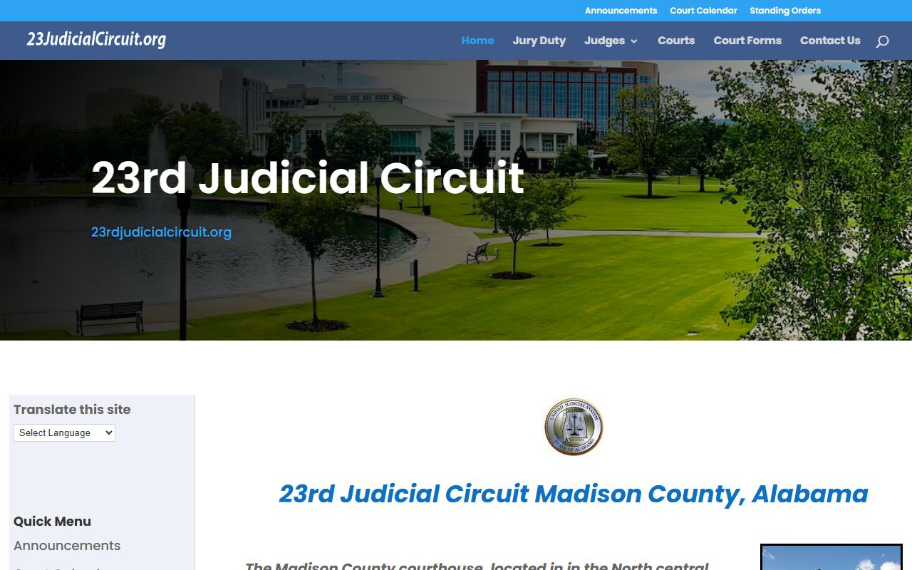 Madison County 23rd Judicial Circuit court records site